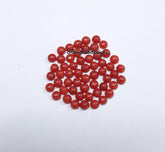 3MM, 3.50MM Natural Coral Round Cabochon Gemstone, AAA Italian Coral Smooth Round Flat back Cabochon Gemstone For Jewelry