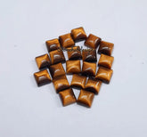 4MM, 5MM, 6MM Natural Tiger Eye Cabochon Square Gemstone, AAA TIGER Eye Smooth Square Cabochon Loose Gemstone For Jewelry