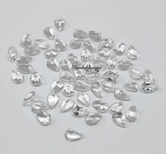 2x3MM, 3x4MM Natural White Topaz Faceted Pear Cut Gemstone, AAA White Topaz Faceted Pear Loose Calibrated Cut Gemstone for jewelry