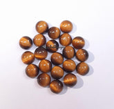 7MM, 8MM, 9MM, 10MM Natural Tiger Eye Cabochon Round Gemstone, AAA TIGER Eye Smooth Round Cabochon Loose Gemstone For Jewelry