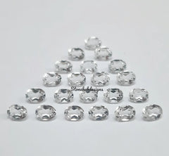 2x3MM, 3x4MM Natural White Topaz Faceted Oval Cut Gemstone, AAA White Topaz faceted Oval Loose Calibrated Cut Gemstone for jewelry