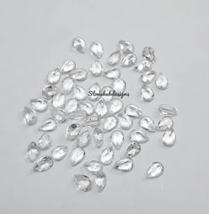 2x3MM, 3x4MM Natural White Topaz Faceted Pear Cut Gemstone, AAA White Topaz Faceted Pear Loose Calibrated Cut Gemstone for jewelry