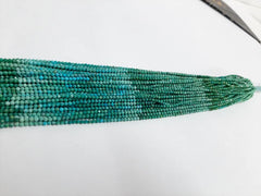 2-2.50MM Natural Tibetan Turquoise micro cut faceted Rondelle Beads, Turquoise micro Faceted Round Beads, 13 Inches Strand