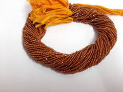 2-2.50MM Natural Hessonite Faceted Micro Cut Rondelle Beads, AAA Quality Faceted Hessonite Beads for Jewelry Craft 13"Strand