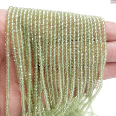 2-2.50MM Natural Peridot faceted Rondelle Micro Cut beads, AAA Quality Peridot Beads For Jewelry Making