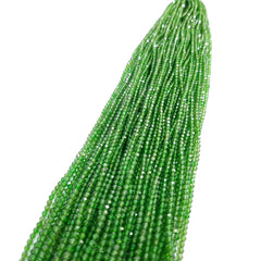 2-2.50MM Natural Chrome Diopside Faceted Rondelle Beads, AAA Laser Diamond Cut Micro Faceted Green Beads For Jewelry