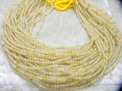 2-2.50MM Natural Golden Rutile Micro Cut faceted Rondelle beads, 13 inch strand, Golden Rutile Quartz For Jewelry Supplies