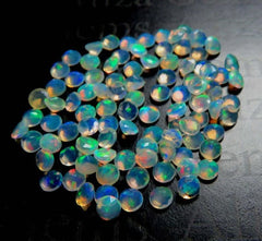 3MM, 4MM, 5MM Natural ETHIOPIAN OPAL Faceted Round Cut Gemstone, AAA Quality Ethiopian Opal Round Faceted Calibrated size Loose Gemstone