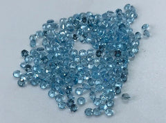 2MM, 2.50MM 3MM Natural Swiss Blue Topaz Faceted Round Gemstone, AAA Quality Swiss topaz Round Cut Loose stone for jewelry