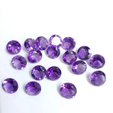 6MM, 7MM, 8MM Natural Amethyst Faceted Round Cut Gemstone, AAA Purple Amethyst faceted Round Loose Calibrated Cut Gemstone For Jewelry