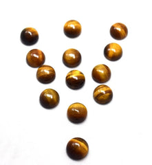 3MM, 4MM, 5MM, 6MM Natural Tiger Eye Cabochon Round Gemstone, AAA TIGER Eye Smooth Round Cabochon Loose Gemstone For Jewelry