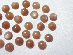 6MM, 7MM, 8MM Natural PEACH MOONSTONE Cabochon Round Stone, Superb Moon Flash have lots of gorgeous AAA Quality beautiful Chocolate color