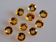 9MM, 10MM Natural Citrine Faceted Round Cut loose gemstone, AAA Quality Yellow Citrine Faceted Round Cut Calibrated Size Stone For Jewelry