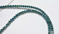 Natural Blue Diamond Faceted Rondelle Beads, Diamond Necklace, Diamond Faceted Beads, Natural Blue Diamond Beads, AAA quality beads