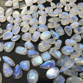 Natural Moonstone Cabochon Mix Shape Blue Flashy Gemstone Wholesale Lot 50-500 CTS Mix Shapes/Size Moonstone Cabochon Free Size Gemstones