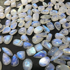 Natural Moonstone Cabochon Mix Shape Blue Flashy Gemstone Wholesale Lot 50-500 CTS Mix Shapes/Size Moonstone Cabochon Free Size Gemstones