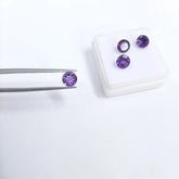 3MM, 4MM, 5MM Natural Amethyst Faceted Round Cut Gemstone, AAA Quality Amethyst Round Cut Sizes for Jewelry Making