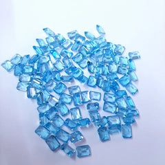 5x7MM, 6x8MM, 7x9MM, 8x10MM Natural Swiss Blue Topaz Faceted Octagon Cut Gemstone, AAA Swiss Topaz Faceted Octagon Loose Stone for jewelry