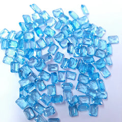 3x4MM, 3x5MM, 4x6MM Natural Swiss Topaz Faceted Octagon Cut Gemstone, AAA Swiss Blue Topaz Faceted Loose Calibrated Cut stone for Jewelry