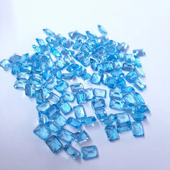 5x7MM, 6x8MM, 7x9MM, 8x10MM Natural Swiss Blue Topaz Faceted Octagon Cut Gemstone, AAA Swiss Topaz Faceted Octagon Loose Stone for jewelry