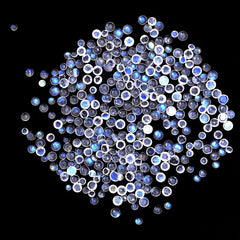 3MM, 4MM, 5MM, 6MM Natural Moonstone Round Cabochon Gemstone, AAA Quality Flashy Blue Rainbow Semi Precious Loose stone For Jewelry