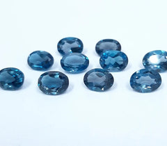 5x7MM, 6x8MM, 7x9MM Natural London Blue Topaz faceted Oval Cut Gemstone, AAA London Topaz Oval cut Calibrated Loose Gemstone for Jewelry