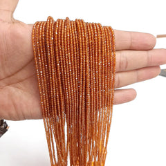 2-2.50MM Natural Hessonite Faceted Micro Cut Rondelle Beads, AAA Quality Faceted Hessonite Beads for Jewelry Craft 13"Strand