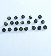 2MM, 3MM Natural Dark Green Tourmaline Faceted Round Cut Gemstone, AAA Quality Green Tourmaline Round cut for jewelry making