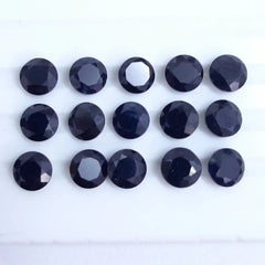 4MM, 5MM Natural Black Sapphire faceted Round Cut Gemstone, AAA Quality Loose Black Sapphire Round Cut Precious Gemstones For Jewelry