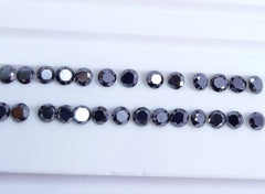 1MM, 2MM, 2.50MM, 3MM Natural Black Diamond Faceted Brilliant Round Cut Loose Gemstones, AAA Quality Black Diamond Cut Round For Jewelry