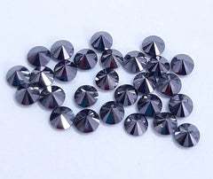 1MM, 2MM, 2.50MM, 3MM Natural Black Diamond Faceted Brilliant Round Cut Loose Gemstones, AAA Quality Black Diamond Cut Round For Jewelry