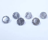 5MM, 6MM Natural Black Rutilated Quartz Round Faceted Top Quality, AAA Black Rutile Quartz faceted Round Cut For Jewelry