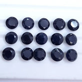4MM, 5MM, 6MM Natural Black Sapphire faceted Round Cut Gemstone, AAA Quality Loose Black Sapphire Round Cut Precious Gemstones For Jewelry