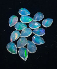 3X5MM, 4X5MM, 4X6MM, 5X7MM Natural Ethiopian Opal Faceted Pear cut, AAA Multi fire Ethiopian opal Pear Calibrated Size loose gemstone
