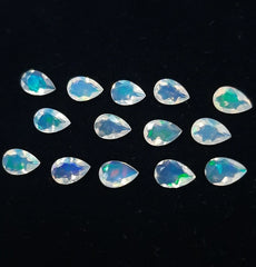 3X5MM, 4X5MM, 4X6MM, 5X7MM Natural Ethiopian Opal Faceted Pear cut, AAA Multi fire Ethiopian opal Pear Calibrated Size loose gemstone