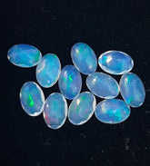 3X5MM, 4X5MM, 4X6MM, 5X7MM Natural Ethiopian Opal Faceted Oval Cut Gemstone, AAA Ethiopian Opal multi fire Oval Cut loose stone for Jewelry