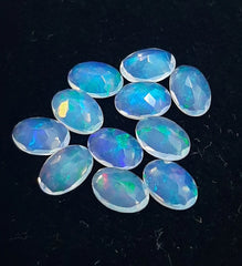 3X5MM, 4X5MM, 4X6MM, 5X7MM Natural Ethiopian Opal Faceted Oval Cut Gemstone, AAA Ethiopian Opal multi fire Oval Cut loose stone for Jewelry