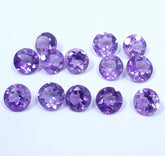 3MM, 3.50MM, 4MM, 4.50MM, 5MM Natural Amethyst Faceted Round Cut Gemstone, AAA Purple Amethyst Faceted Round Cut Loose Gemstone For Jewelry