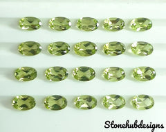3x5MM, 4x6MM, 5x7MM Natural Peridot Faceted Oval Cut Gemstone, AAA Green Peridot Oval cut faceted Calibrated Size loose Stone for jewelry