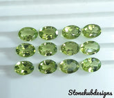 6x8MM, 7x9MM, 8x10MM Natural Peridot Faceted Oval Cut Stone, AAA Green Peridot faceted Oval Cut Calibrated Size loose Stone For Jewelry