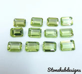 6x8MM, 7x9MM, 8x10MM Natural Peridot Faceted Octagon Cut Stone, AAA Green Peridot Faceted Octagon Calibrated Size loose Gemstone for jewelry