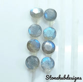 7MM, 8MM, 9MM, 10MM Natural Labradorite Faceted Round Cut Stone, AAA Labradorite Blue flashy Faceted Round Cut size loose stone For Jewelry