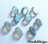 7x9MM, 8x10MM, 9x11MM, 10x12MM Natural Labradorite Faceted Oval Cut Stone, AAA Labradorite blue flashy Oval Cut size loose stone For Jewelry
