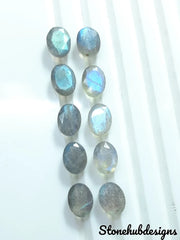 7x9MM, 8x10MM, 9x11MM, 10x12MM Natural Labradorite Faceted Oval Cut Stone, AAA Labradorite blue flashy Oval Cut size loose stone For Jewelry