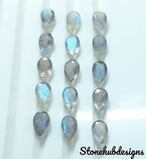 4x6MM, 5x7MM, 6x8MM, 7x9MM Natural Labradorite Faceted Pear Cut Stone, AAA Labradorite Faceted Pear Calibrated Gemstone for jewelry