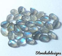 4x6MM, 5x7MM, 6x8MM, 7x9MM Natural Labradorite Faceted Pear Cut Stone, AAA Labradorite Faceted Pear Calibrated Gemstone for jewelry