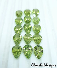 6x8MM, 6x9MM, 7x9MM, 8x10MM Natural Peridot Faceted Pear Cut Gemstone, AAA Green Peridot faceted Pear Calibrated loose Stone For Jewelry