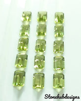 3x4MM, 3x5MM, 4x6MM, 5x7MM Natural Peridot Faceted Octagon Cut Gemstone, AAA Green Peridot Octagon Calibrated loose Gemstone For Jewelry