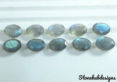7x9MM, 8x10MM, 9x11MM, 10x12MM Natural Labradorite Faceted Oval Cut Stone, AAA Labradorite blue flashy Oval Cut size loose stone For Jewelry