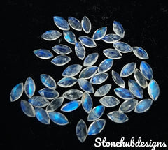 2.5X5MM, 3X6MM, 4X8MM, 5X10MM, 6X12MM Natural Moonstone Faceted Marquise Cut Gemstone, AAA Moonstone marquise Blue Fire Flash for jewelry